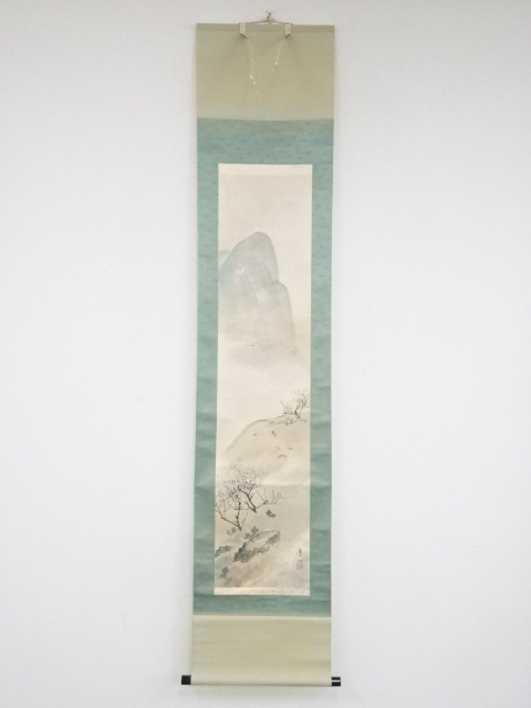 JAPANESE HANGING SCROLL / HAND PAINTED / SCENERY / BY UNTO KODERA